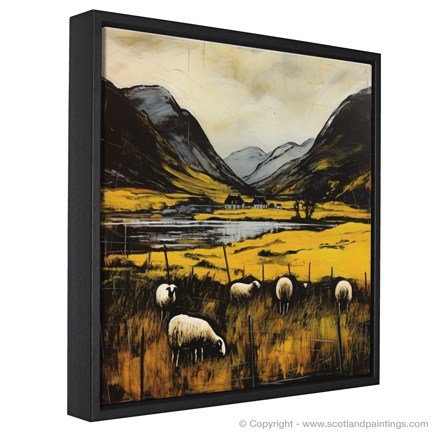 Pastoral Serenity: Grazing Sheep in the Highlands