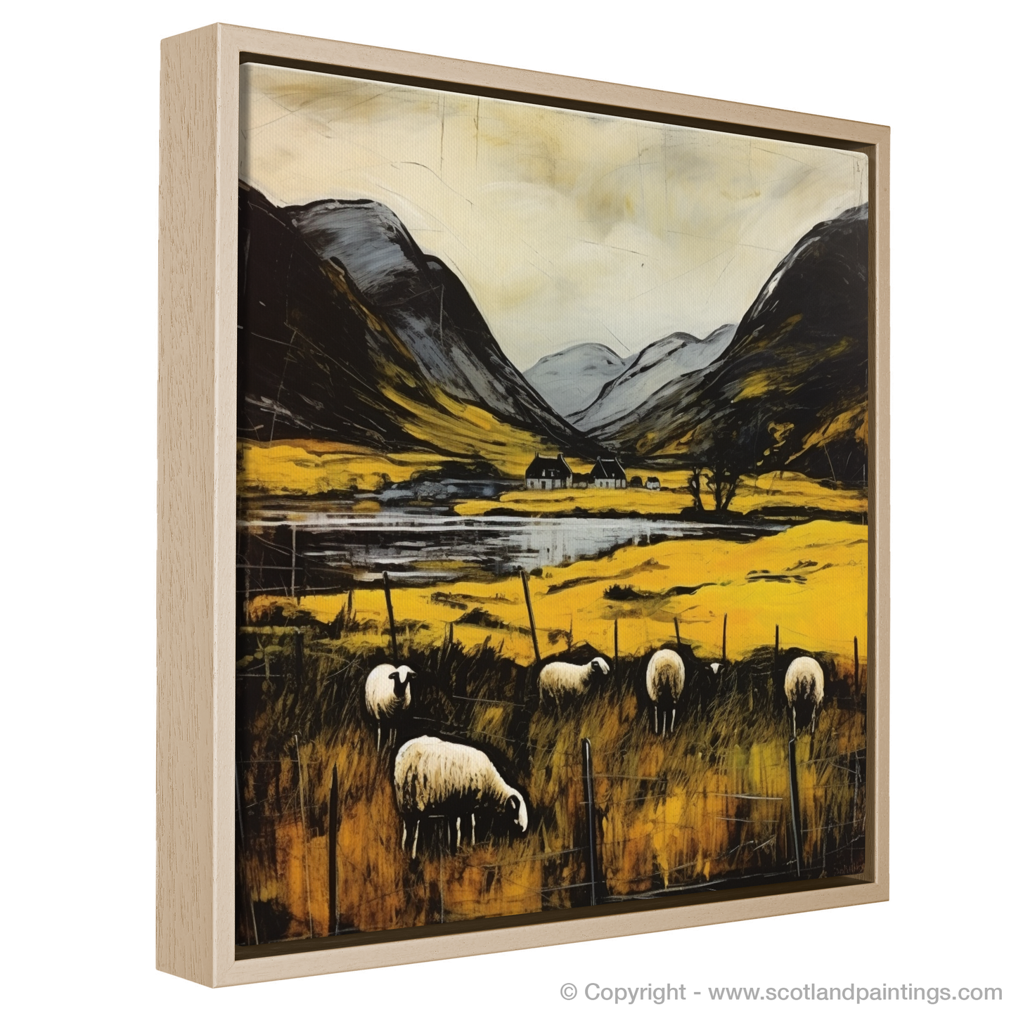 Pastoral Serenity: Grazing Sheep in the Highlands