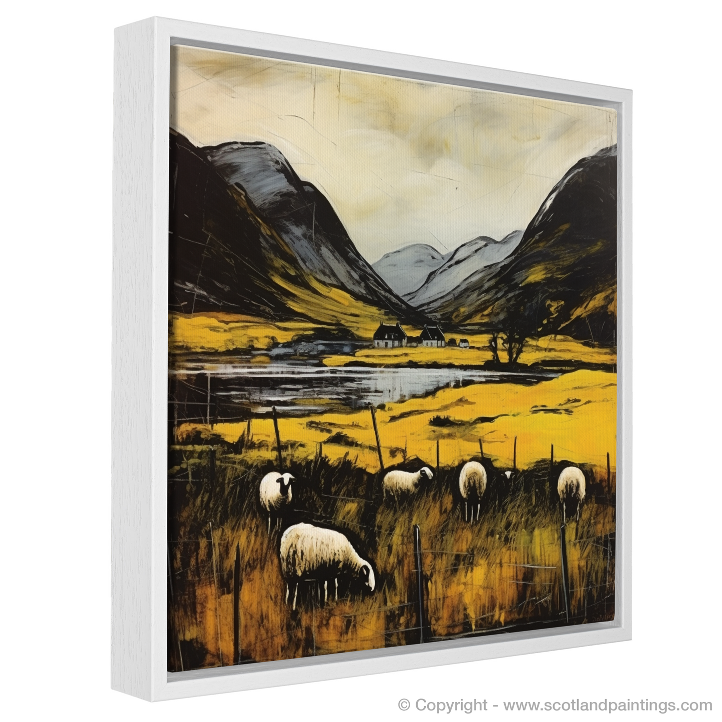 Pastoral Serenity: Grazing Sheep in the Highlands