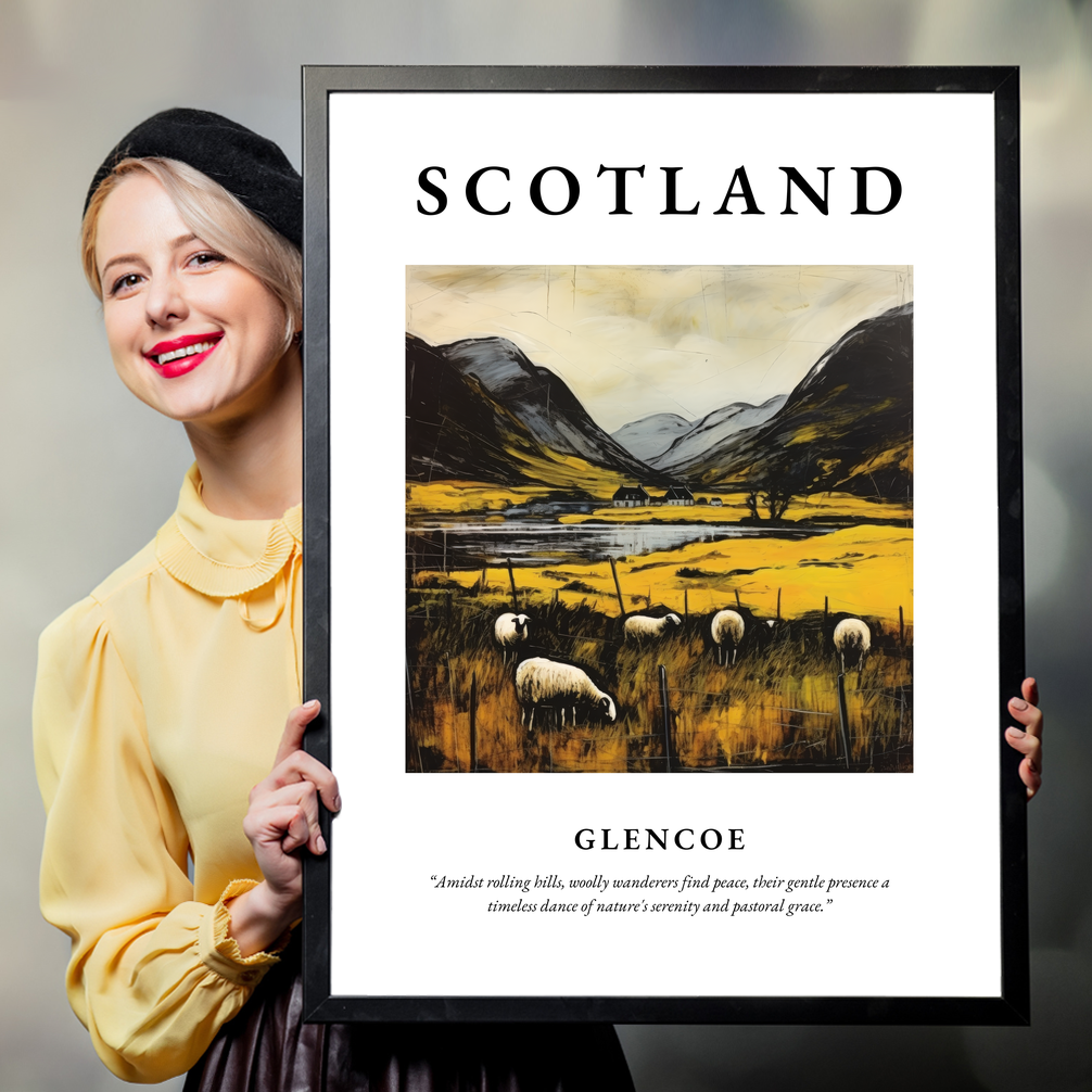 Person holding a poster of Glencoe