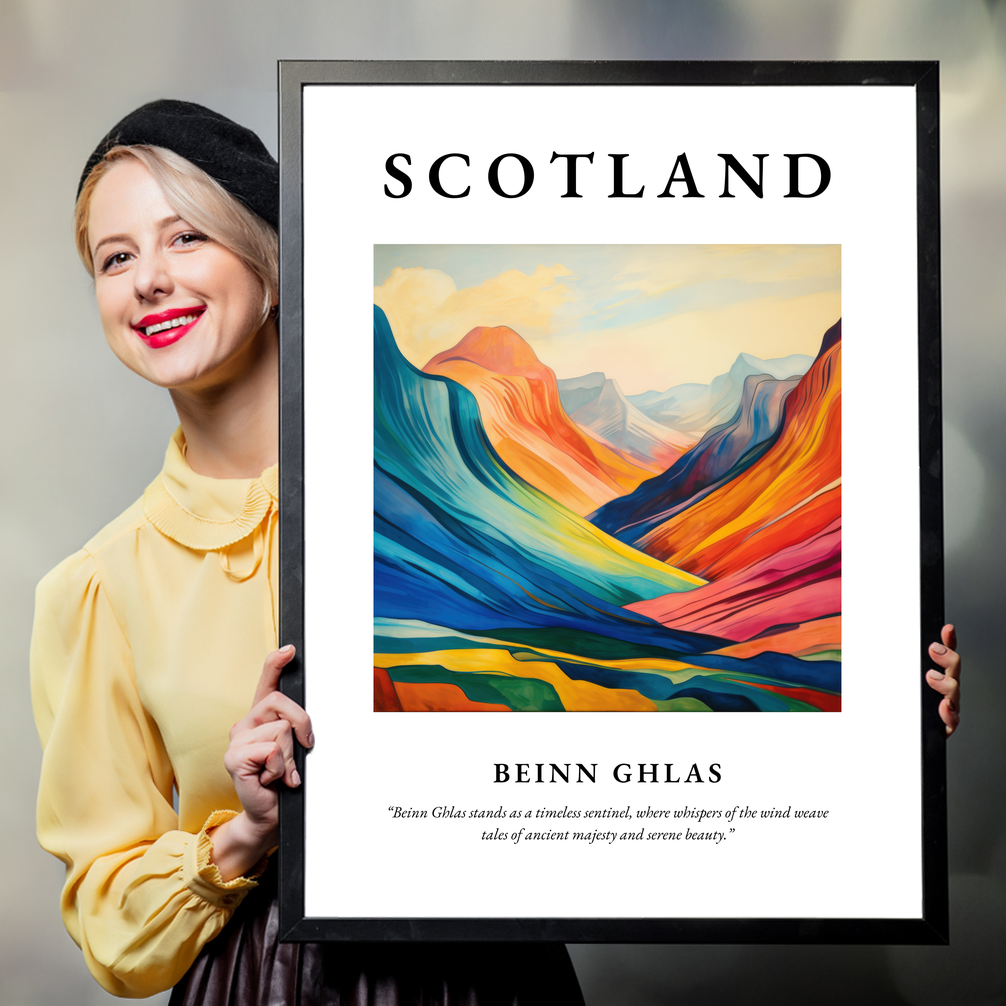 Person holding a poster of Beinn Ghlas