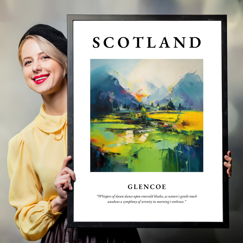 Person holding a poster of Glencoe