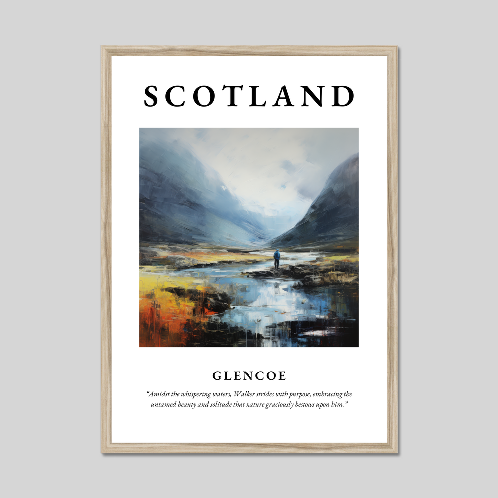 Poster in a natural frame with the word Scotland