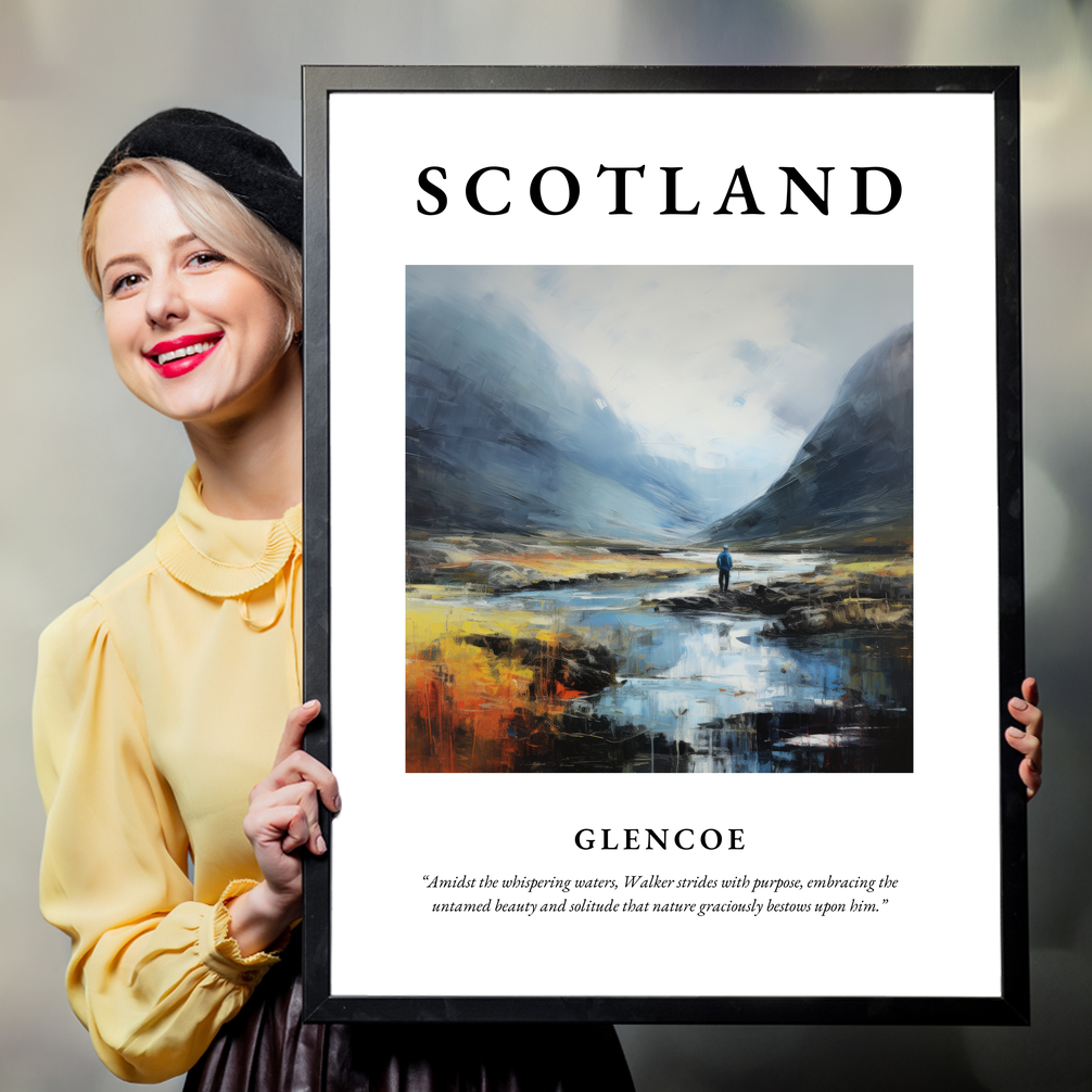 Person holding a poster of Glencoe