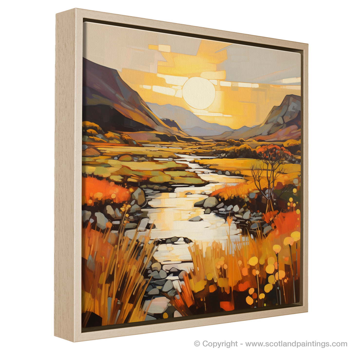 Golden Hour Prism: A Cubist Ode to Glencoe's Bog Myrtle