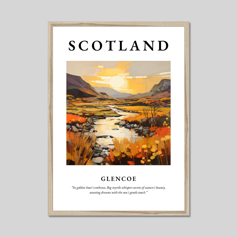 Poster in a natural frame with the word Scotland