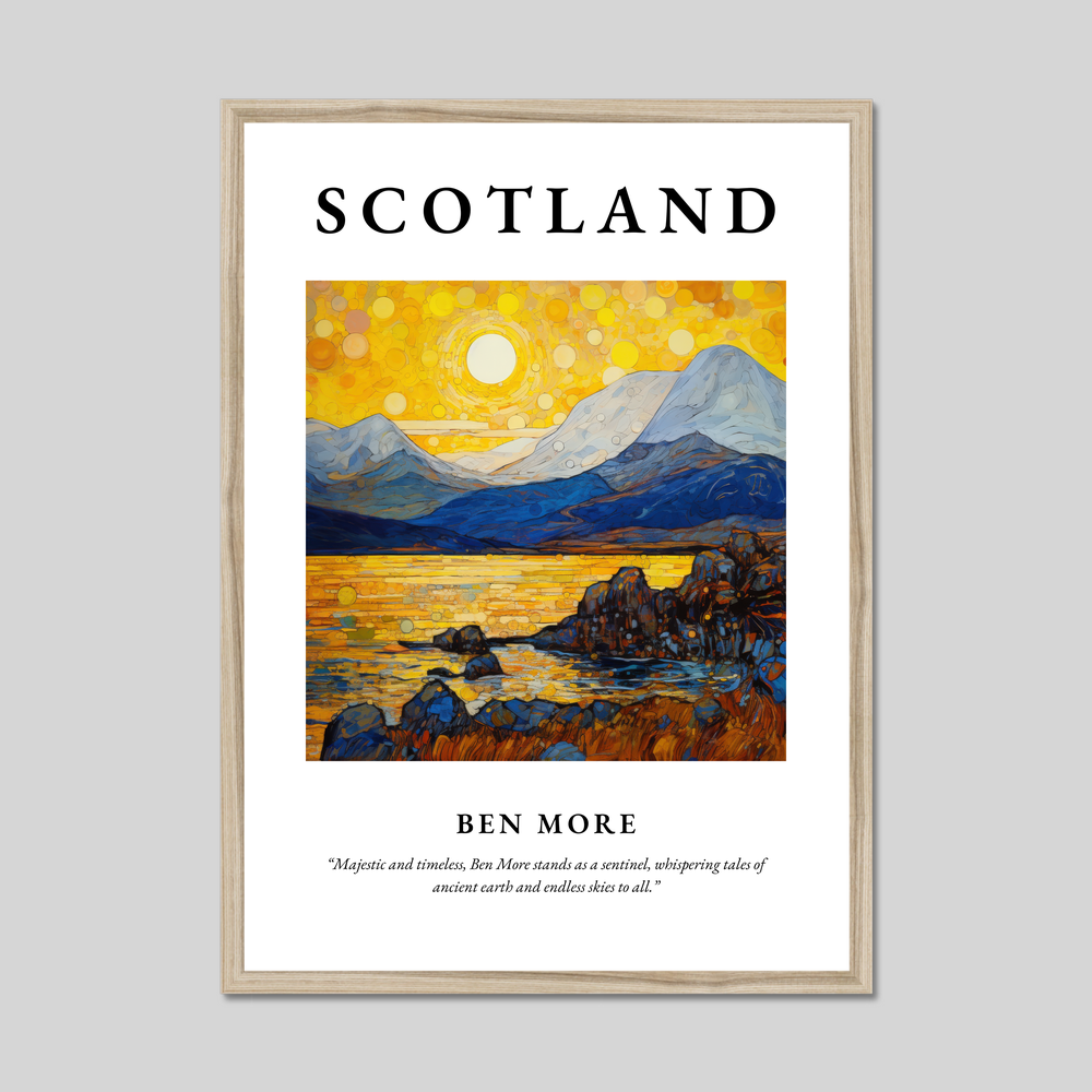 Poster in a natural frame with the word Scotland