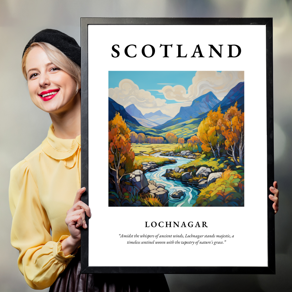 Person holding a poster of Lochnagar