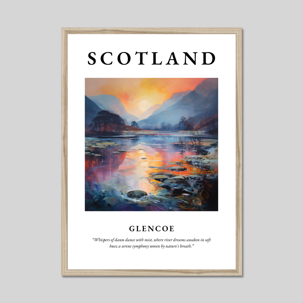 Poster in a natural frame with the word Scotland