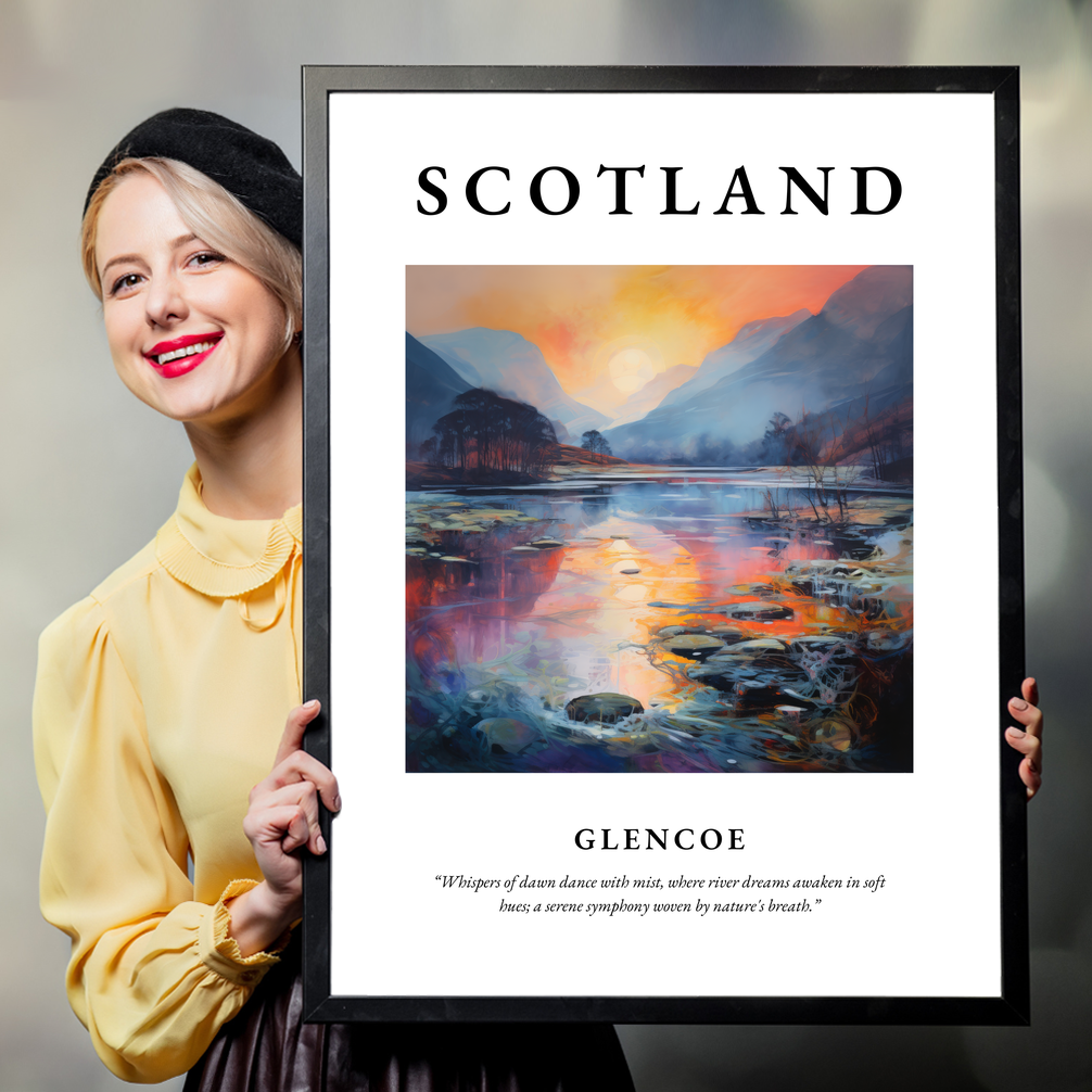 Person holding a poster of Glencoe