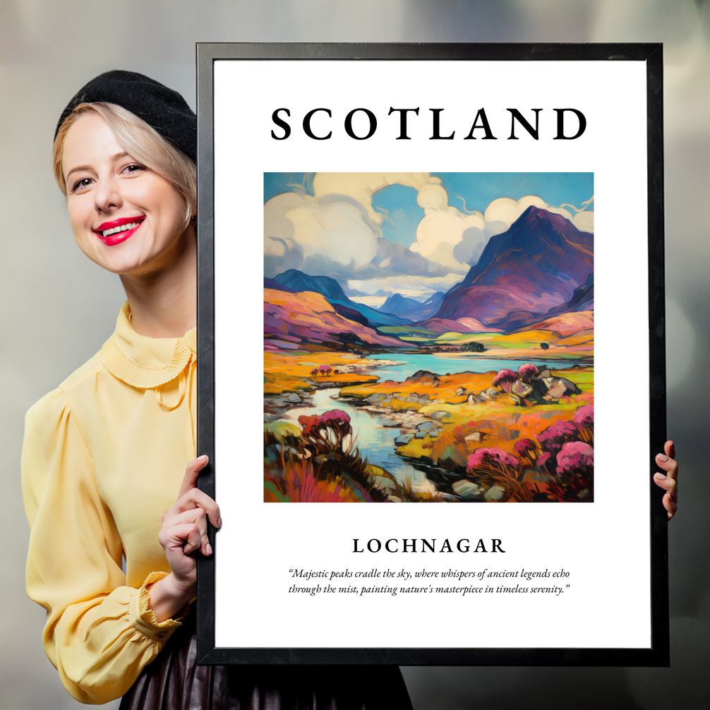 Person holding a poster of Lochnagar