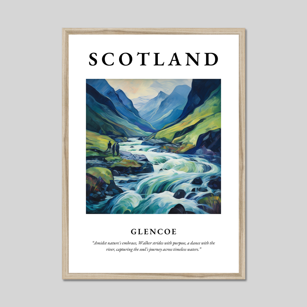 Poster in a natural frame with the word Scotland