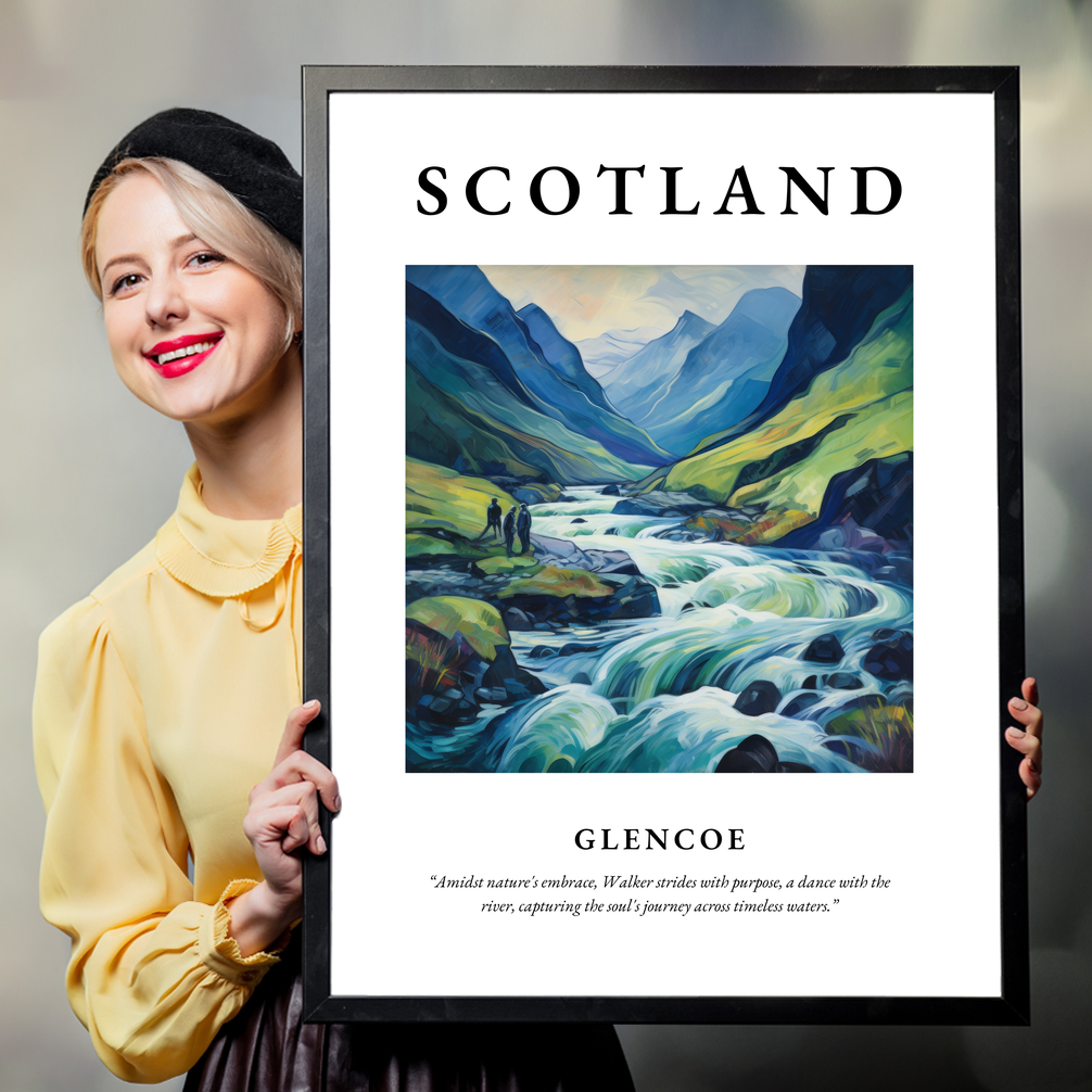 Person holding a poster of Glencoe