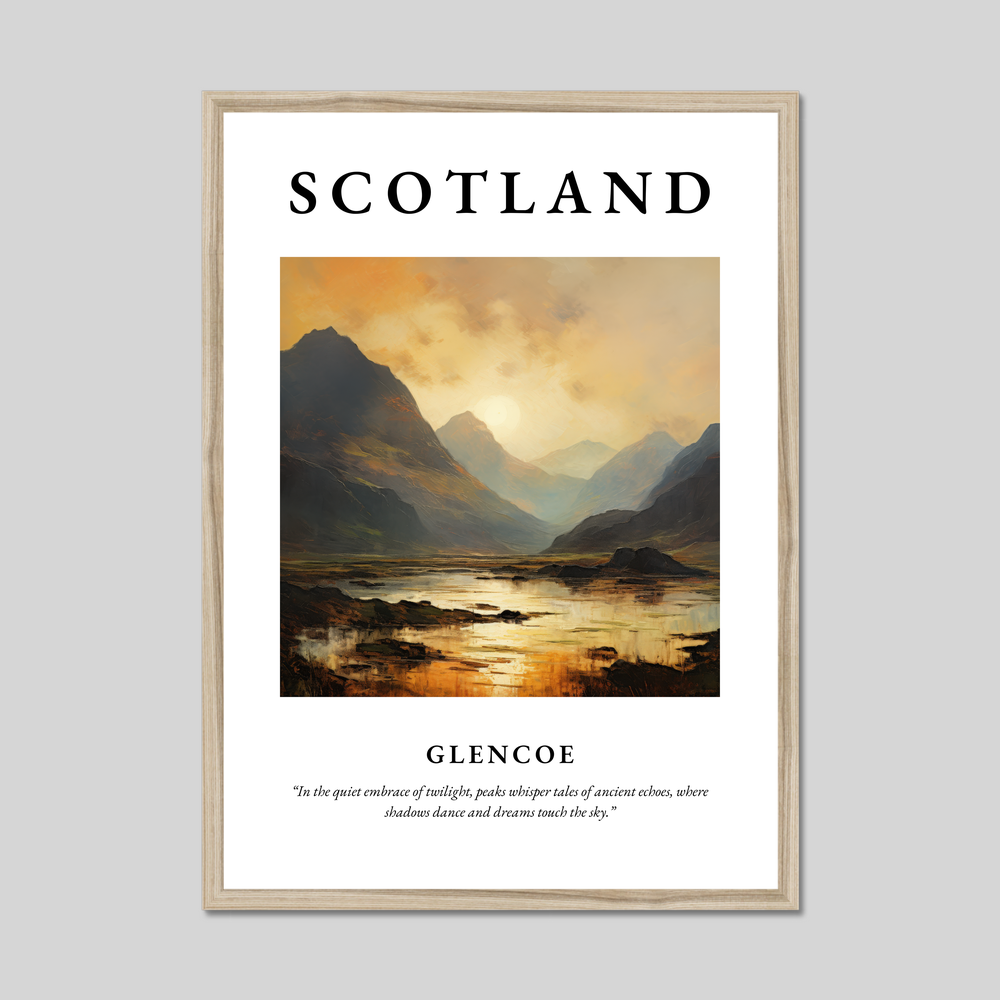 Poster in a natural frame with the word Scotland