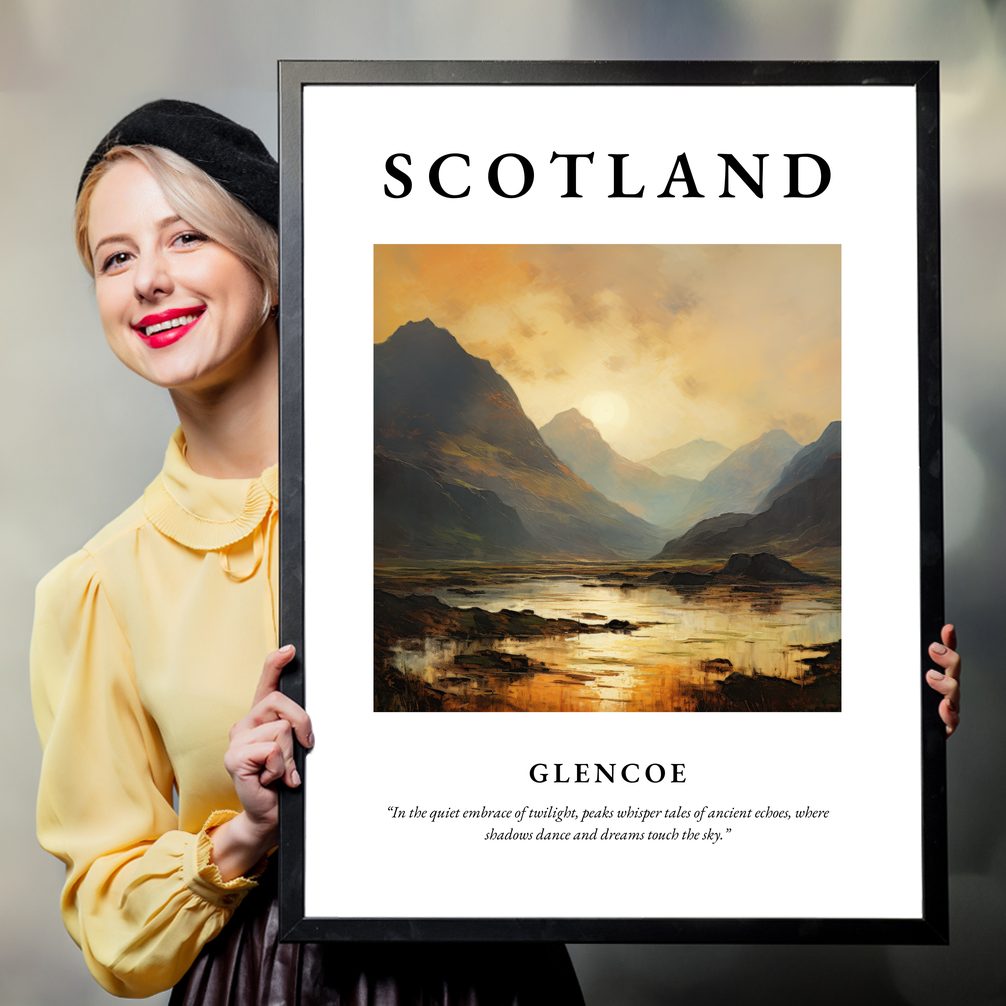 Person holding a poster of Glencoe