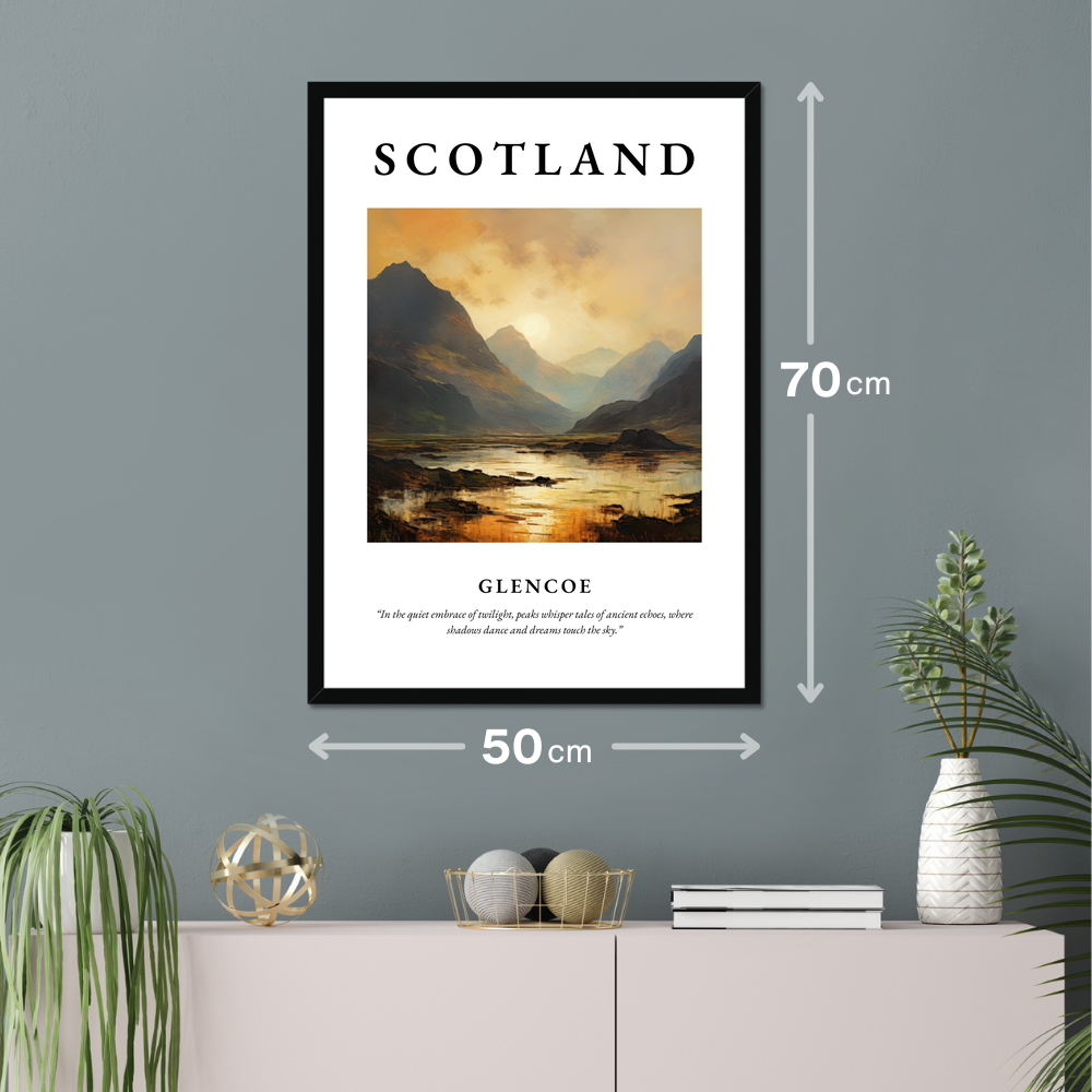 Poster of Glencoe hanging on a wall