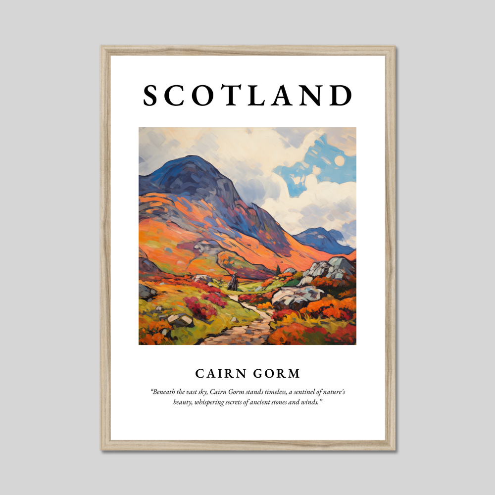 Poster in a natural frame with the word Scotland