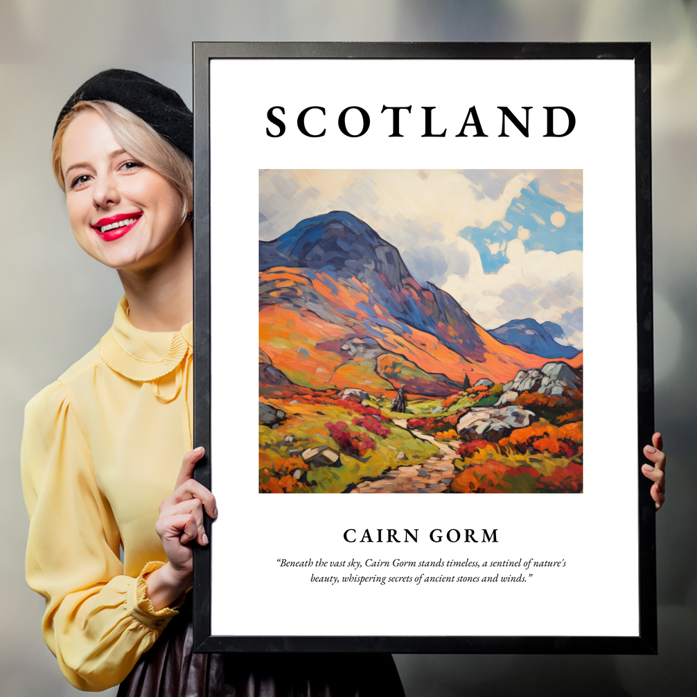 Person holding a poster of Cairn Gorm