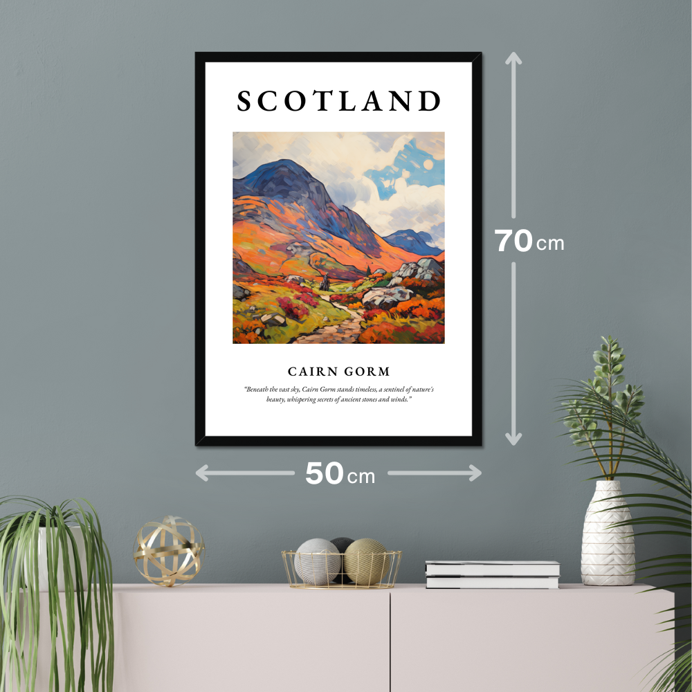 Poster of Cairn Gorm hanging on a wall