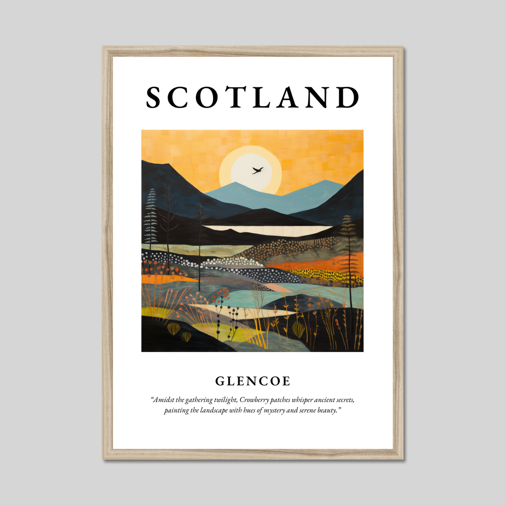 Poster in a natural frame with the word Scotland