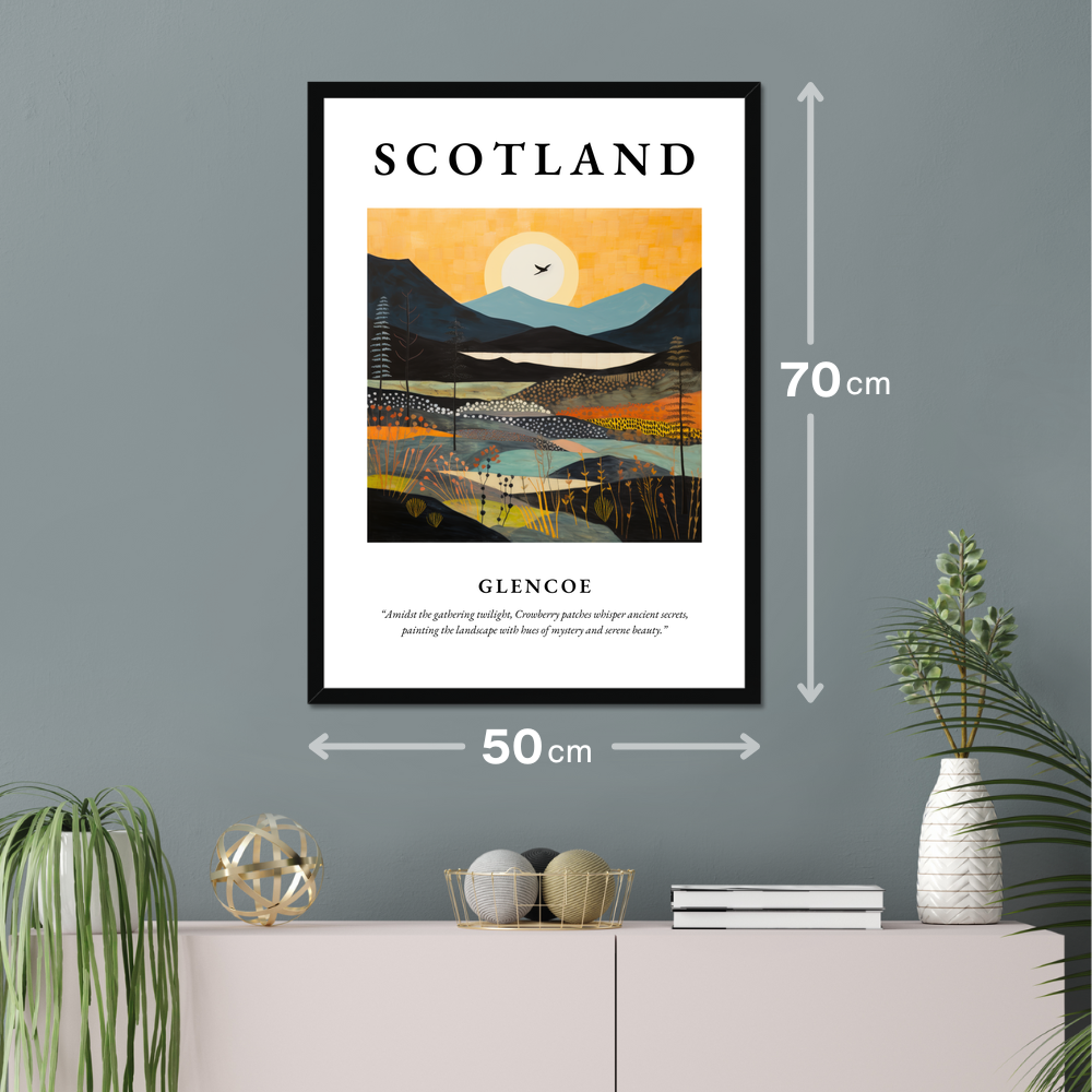 Poster of Glencoe hanging on a wall