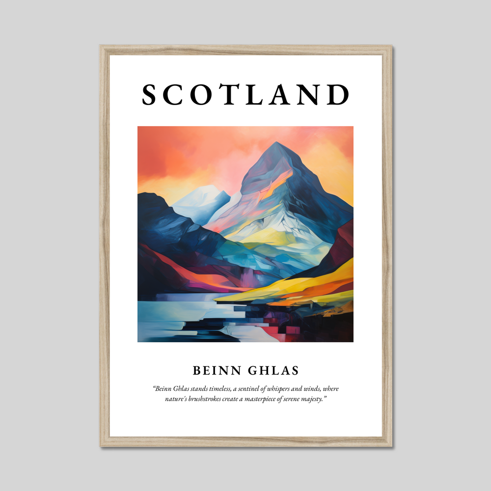 Poster in a natural frame with the word Scotland