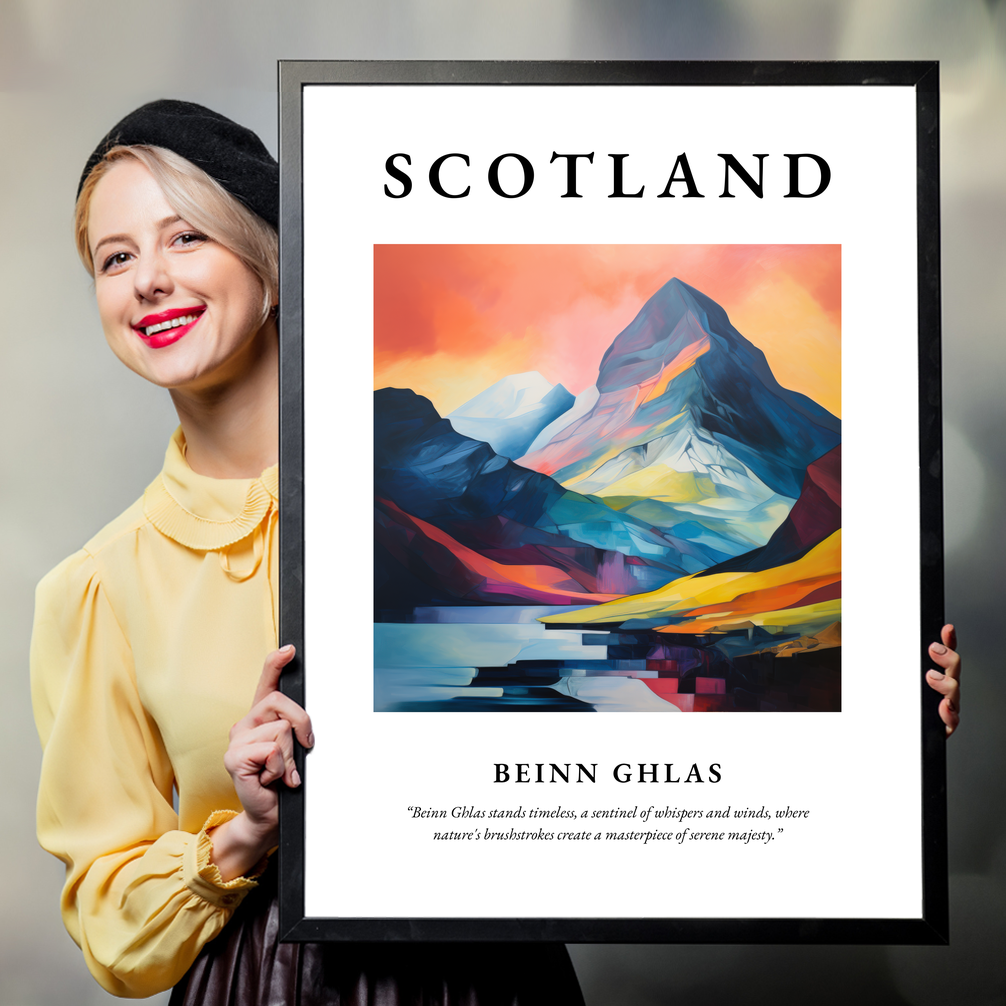 Person holding a poster of Beinn Ghlas