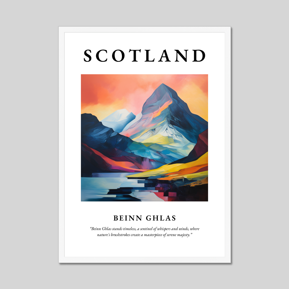 Poster in a white frame with the word Scotland