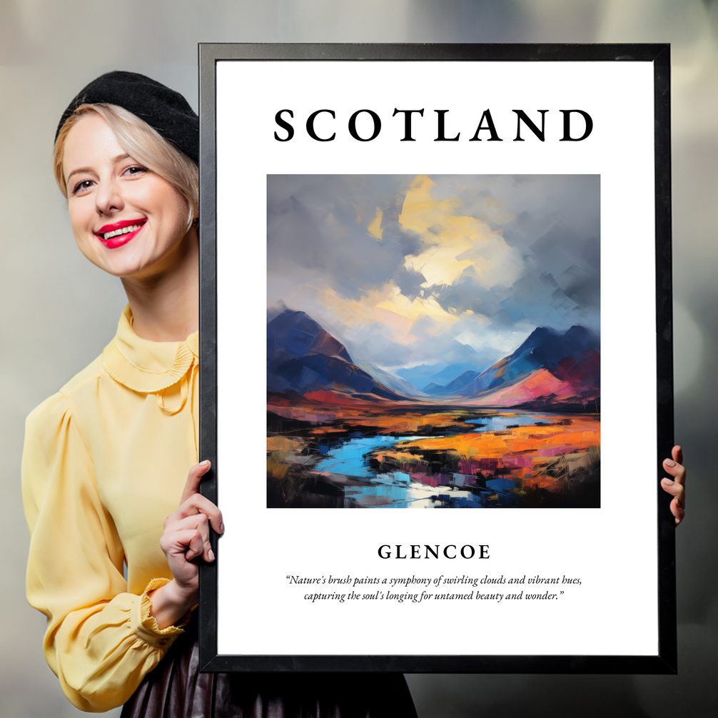 Person holding a poster of Glencoe