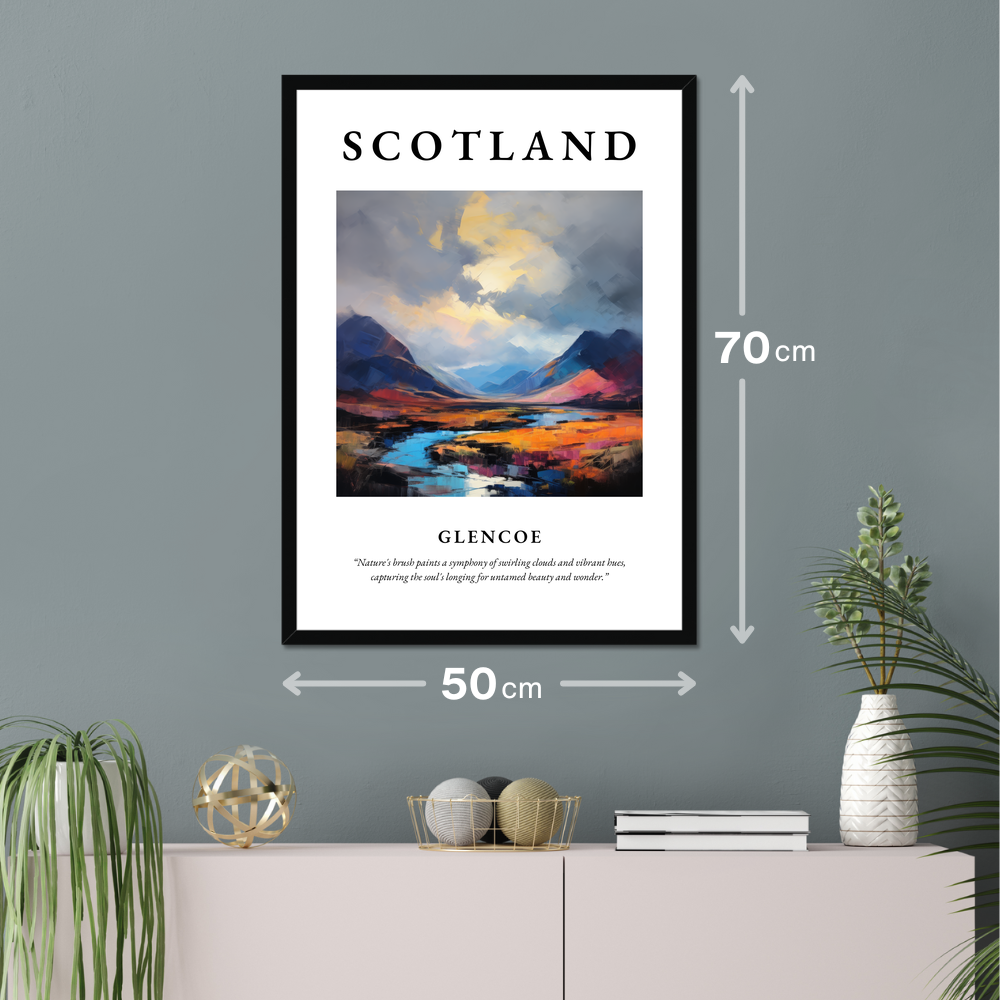 Poster of Glencoe hanging on a wall