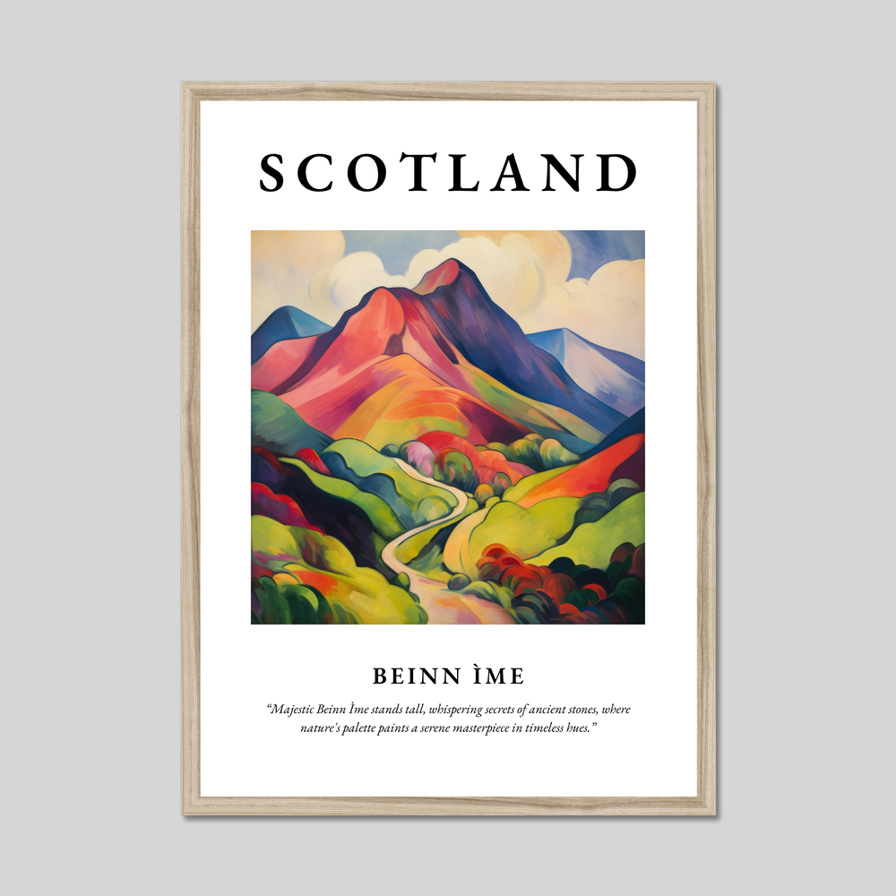 Poster in a natural frame with the word Scotland