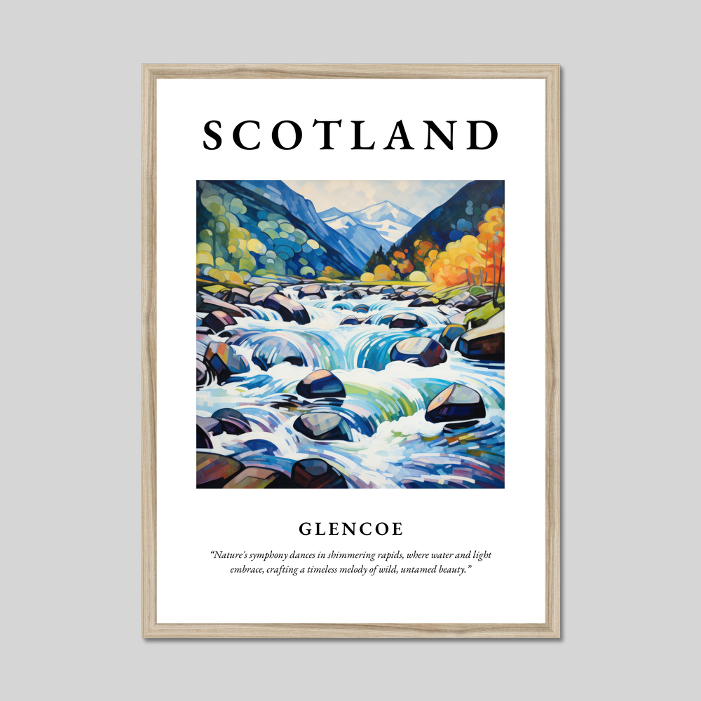 Poster in a natural frame with the word Scotland