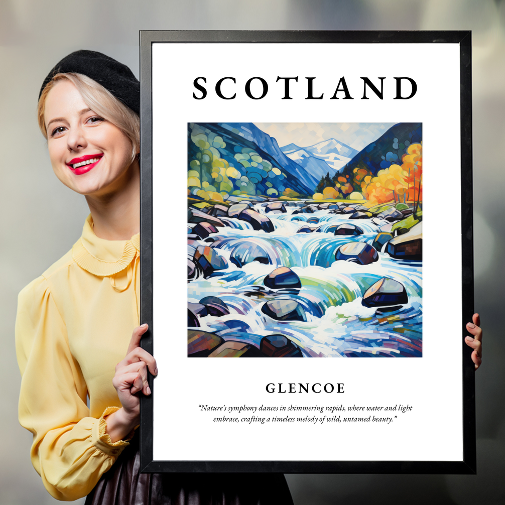 Person holding a poster of Glencoe