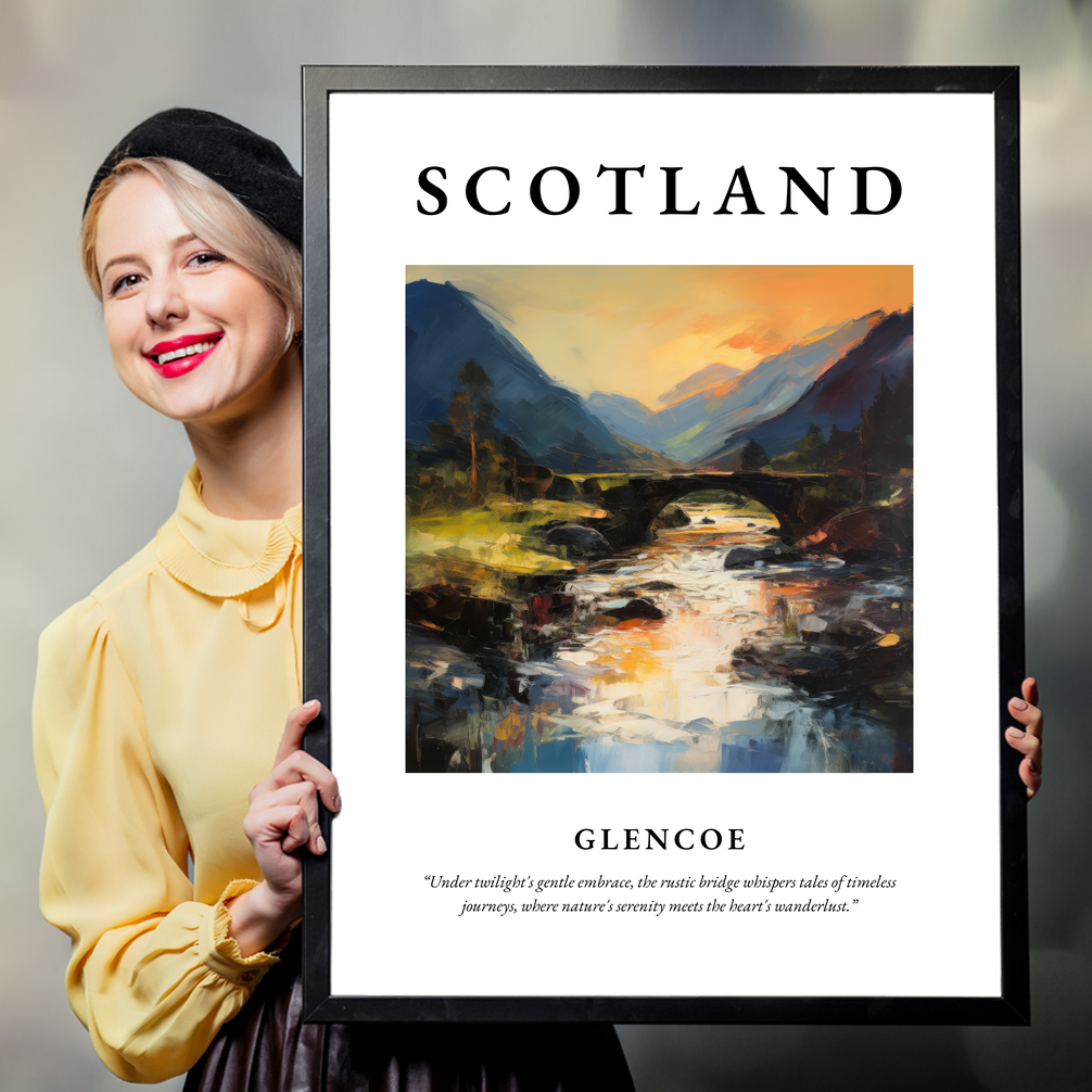 Person holding a poster of Glencoe