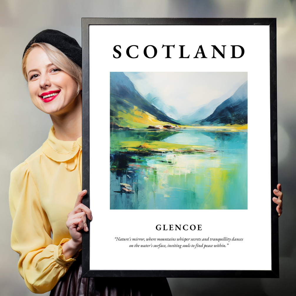 Person holding a poster of Glencoe