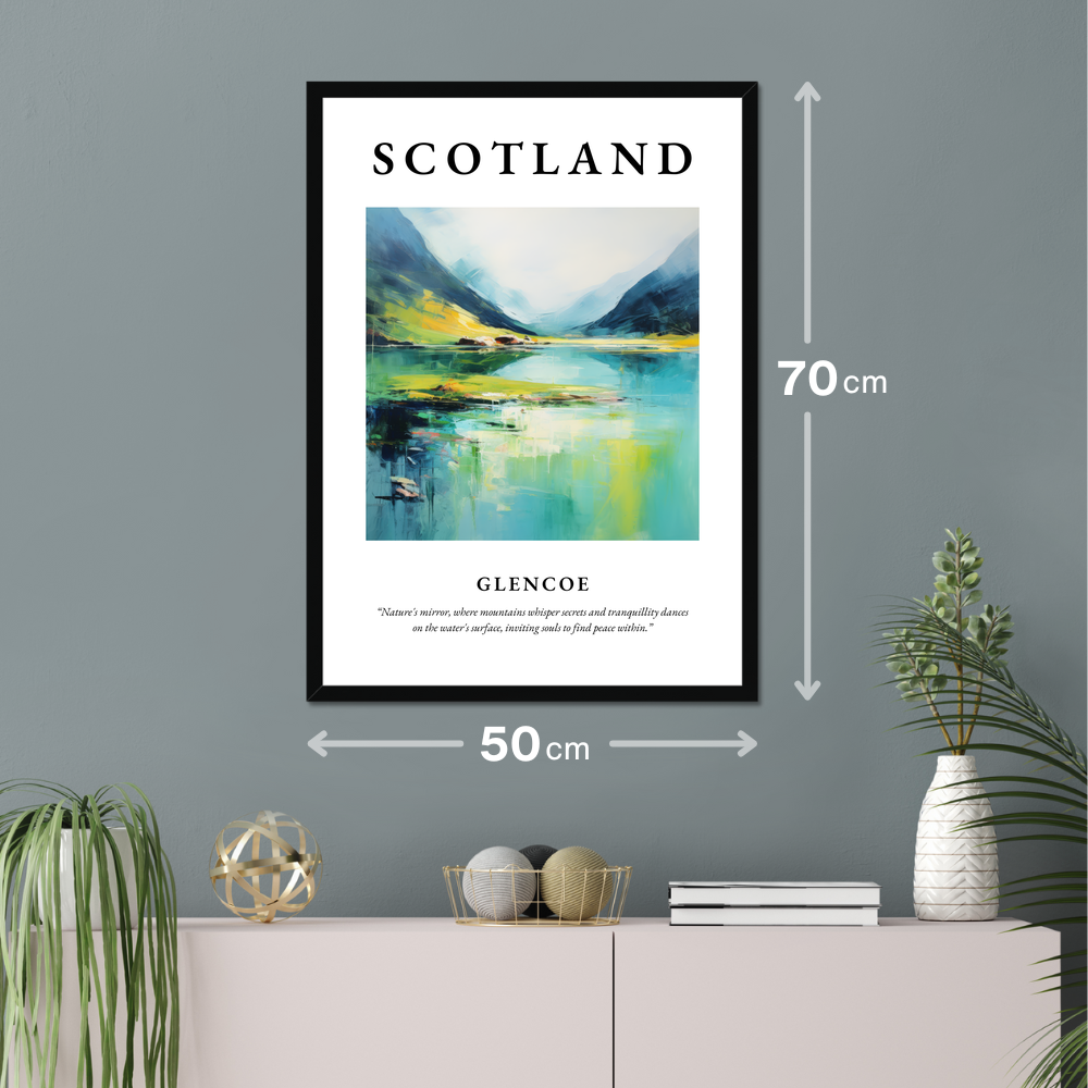 Poster of Glencoe hanging on a wall