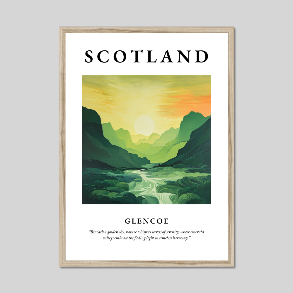 Poster in a natural frame with the word Scotland