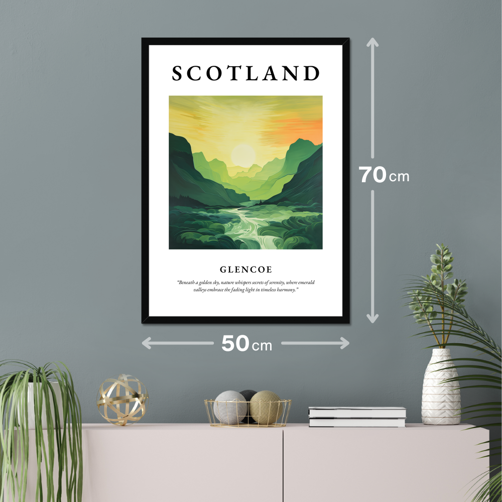 Poster of Glencoe hanging on a wall