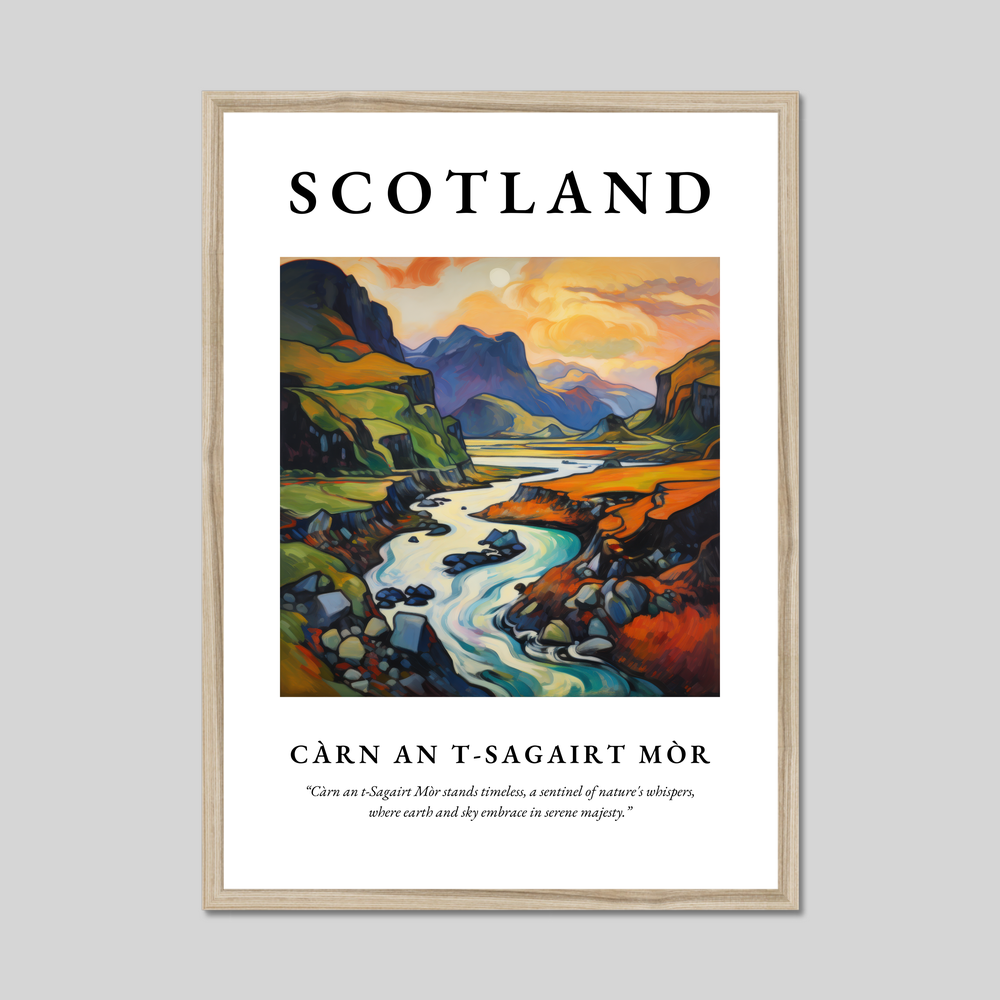 Poster in a natural frame with the word Scotland