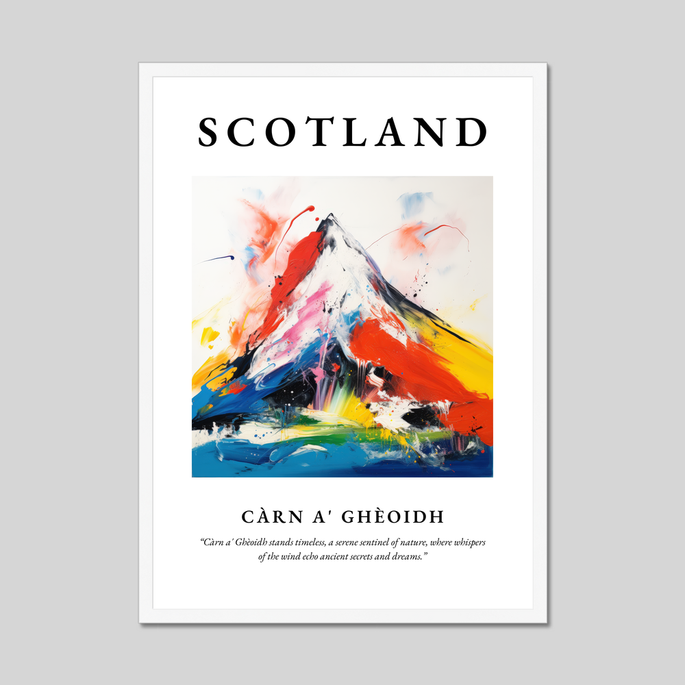 Poster in a white frame with the word Scotland