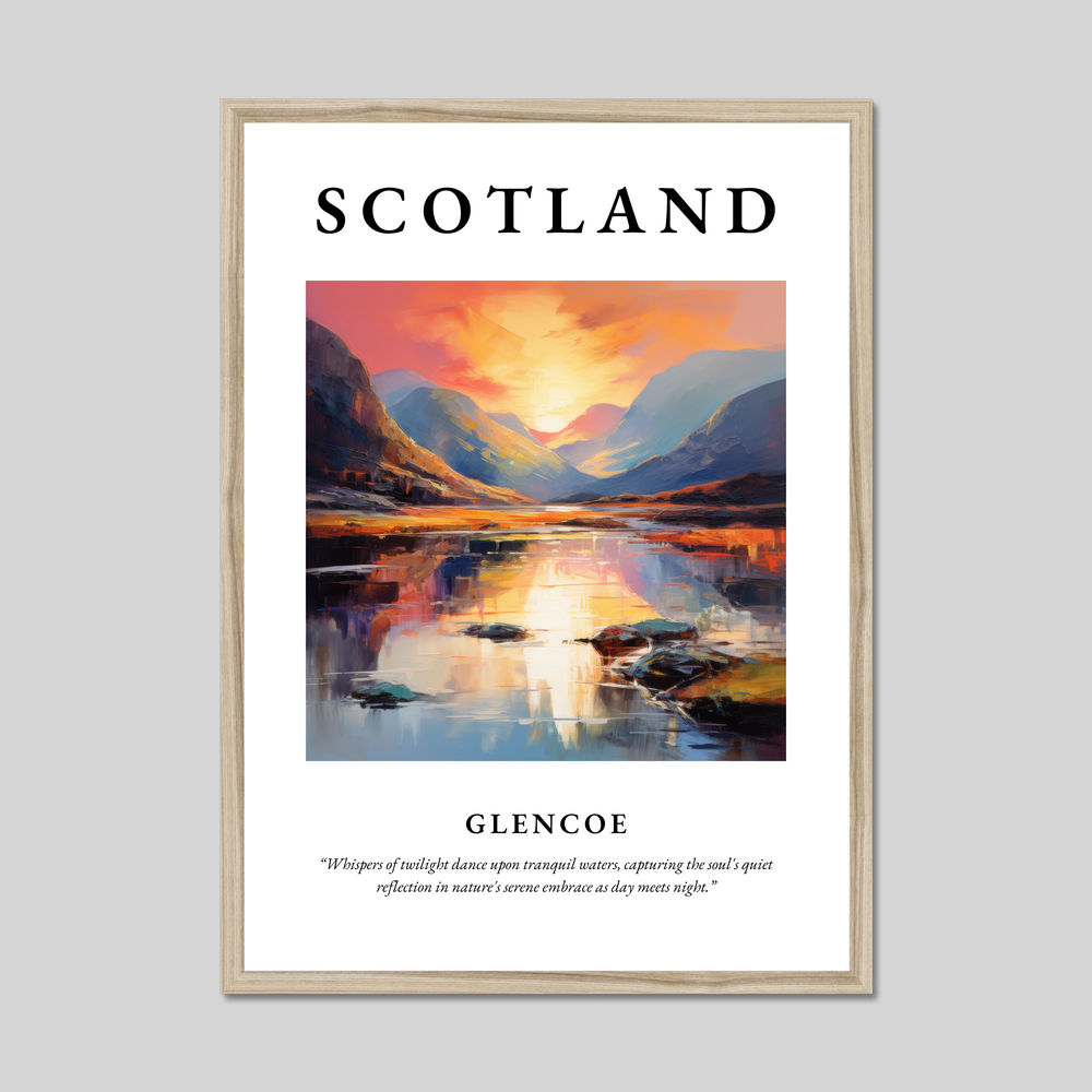 Poster in a natural frame with the word Scotland