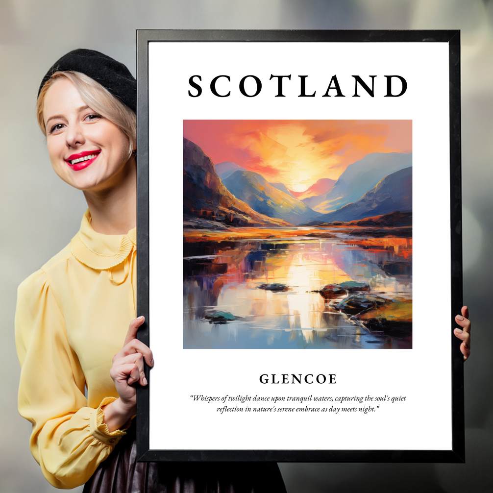 Person holding a poster of Glencoe