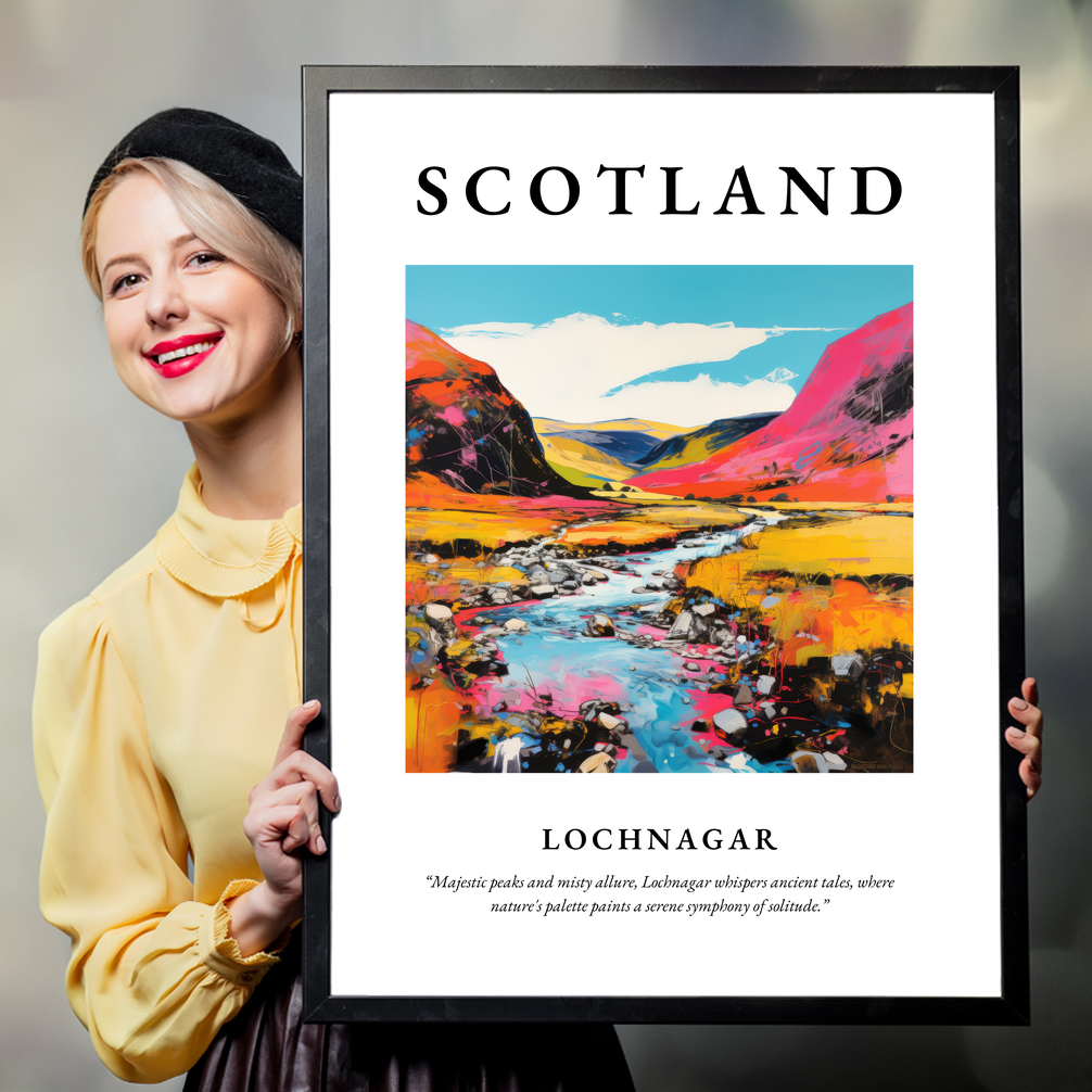 Person holding a poster of Lochnagar