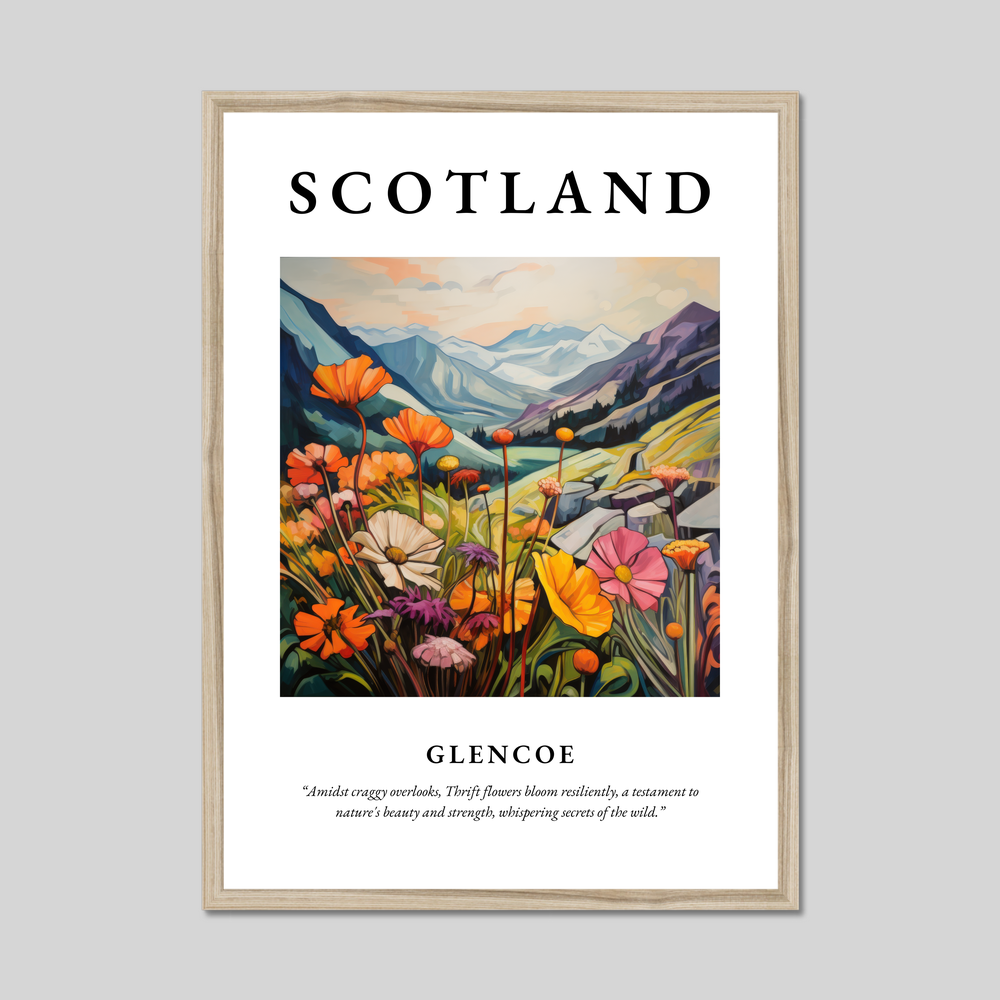 Poster in a natural frame with the word Scotland