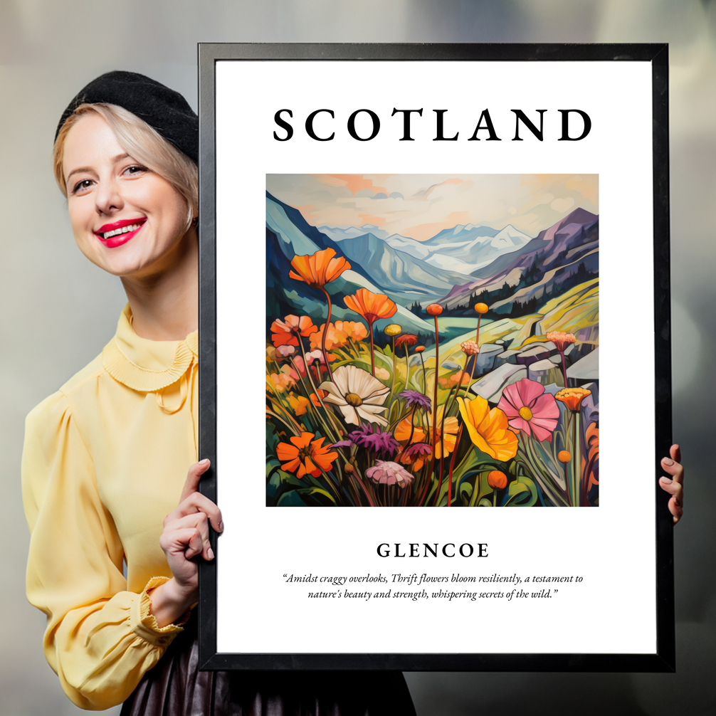 Person holding a poster of Glencoe