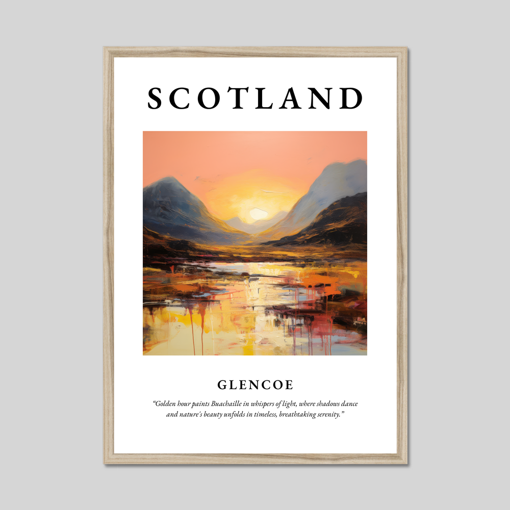 Poster in a natural frame with the word Scotland