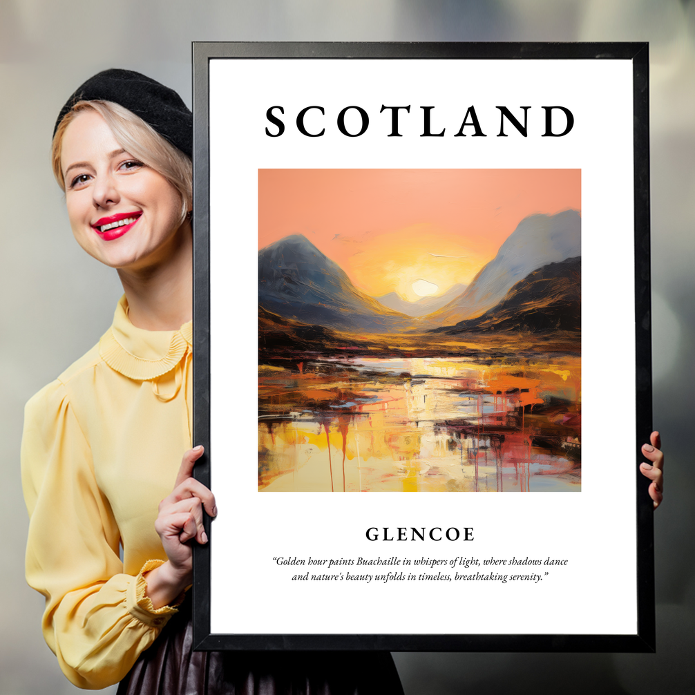 Person holding a poster of Glencoe