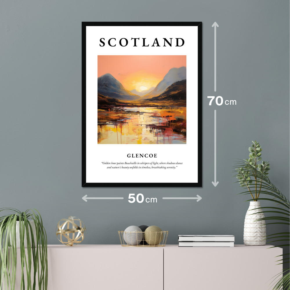 Poster of Glencoe hanging on a wall