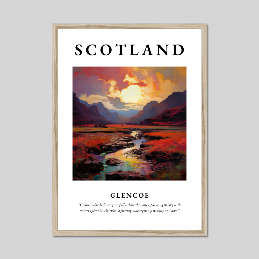 Poster in a natural frame with the word Scotland