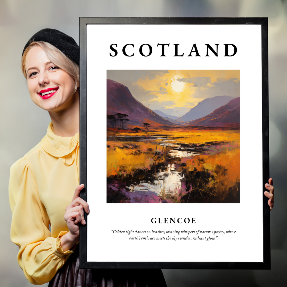 Person holding a poster of Glencoe